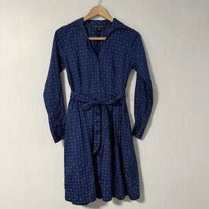Brooks Brothers Navy Blue Patterned Dress